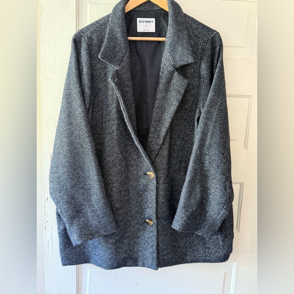 Old Navy Charcoal Herringbone Coat